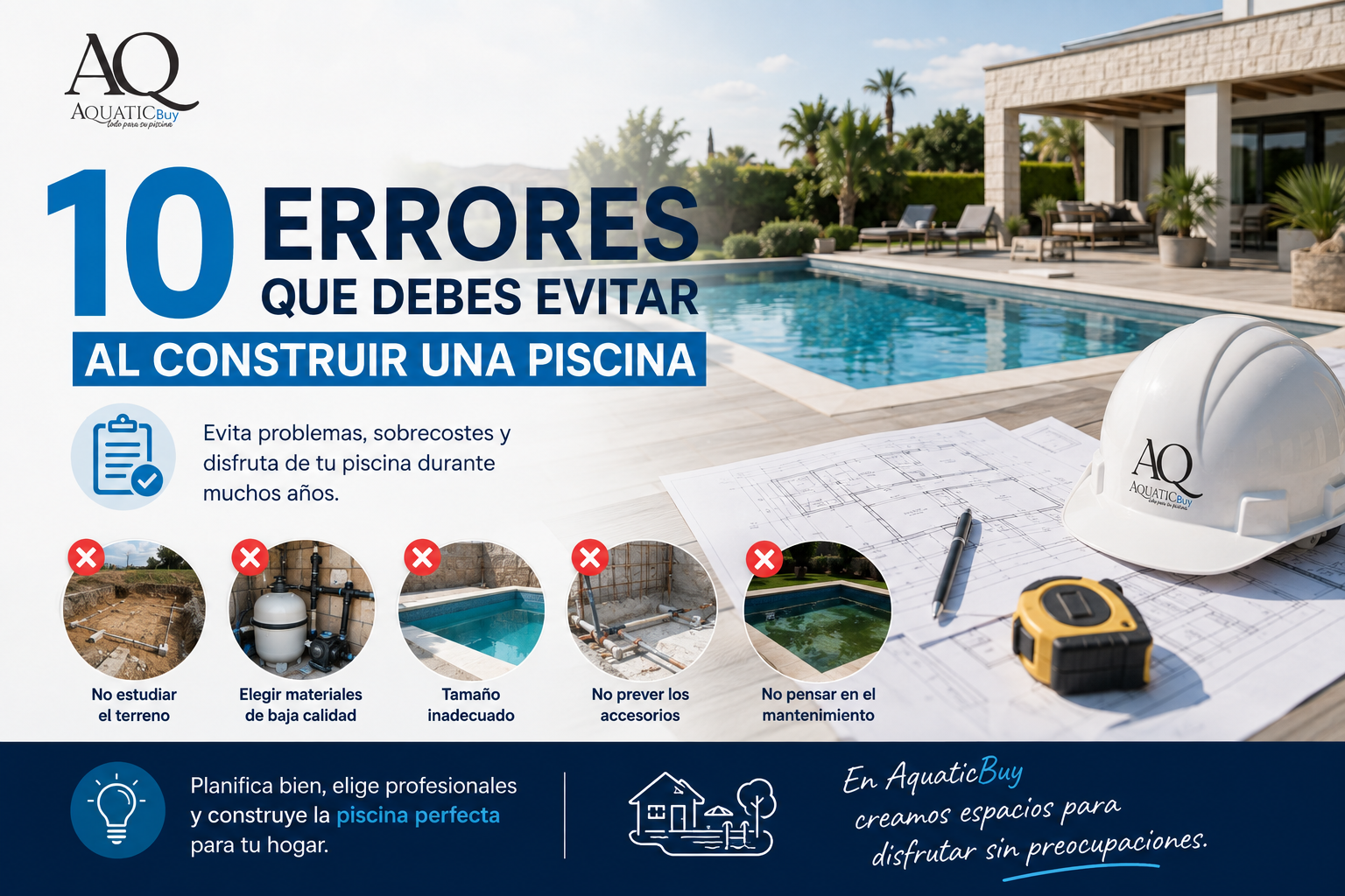 Errores al construir piscina